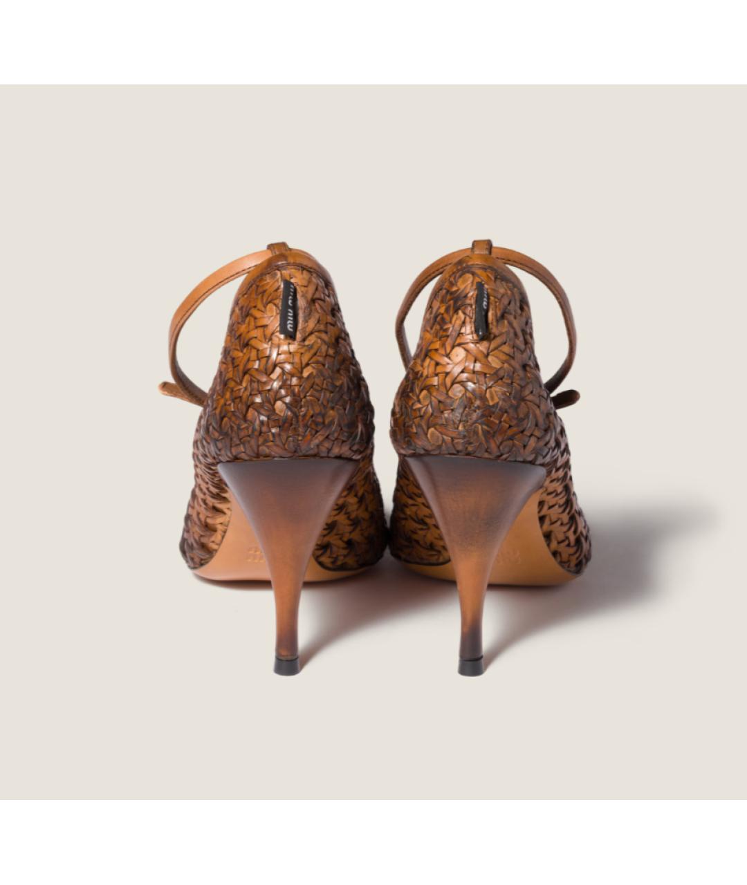 MIU MIU Коричневые кожаные туфли, фото 3