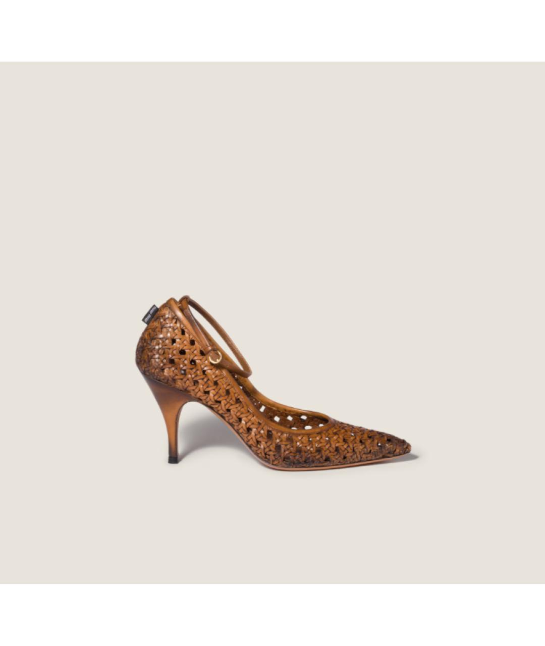 MIU MIU Коричневые кожаные туфли, фото 5