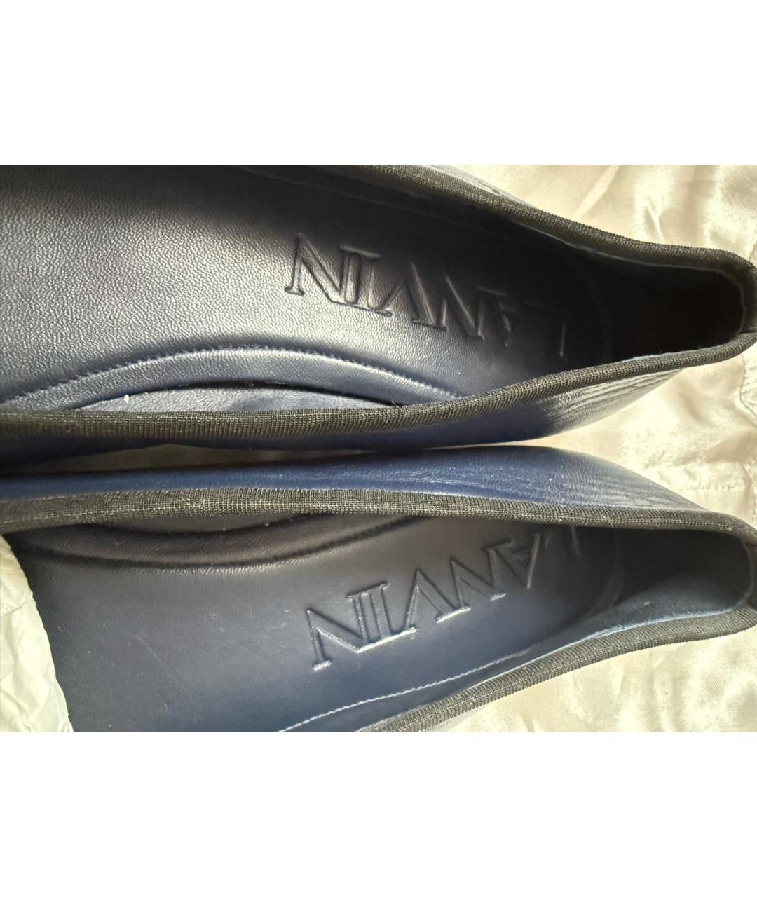 LANVIN Темно-синие кожаные балетки, фото 4