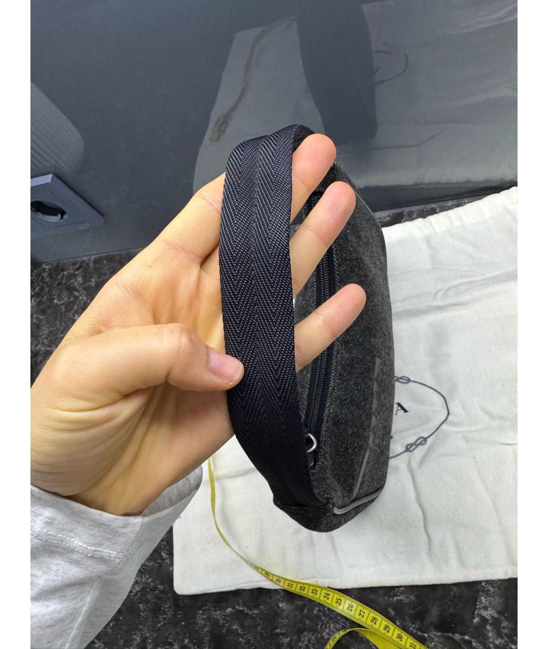 PRADA Серая шерстяная сумка с короткими ручками, фото 8