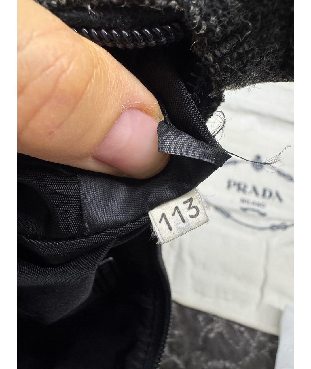 PRADA Серая шерстяная сумка с короткими ручками, фото 7