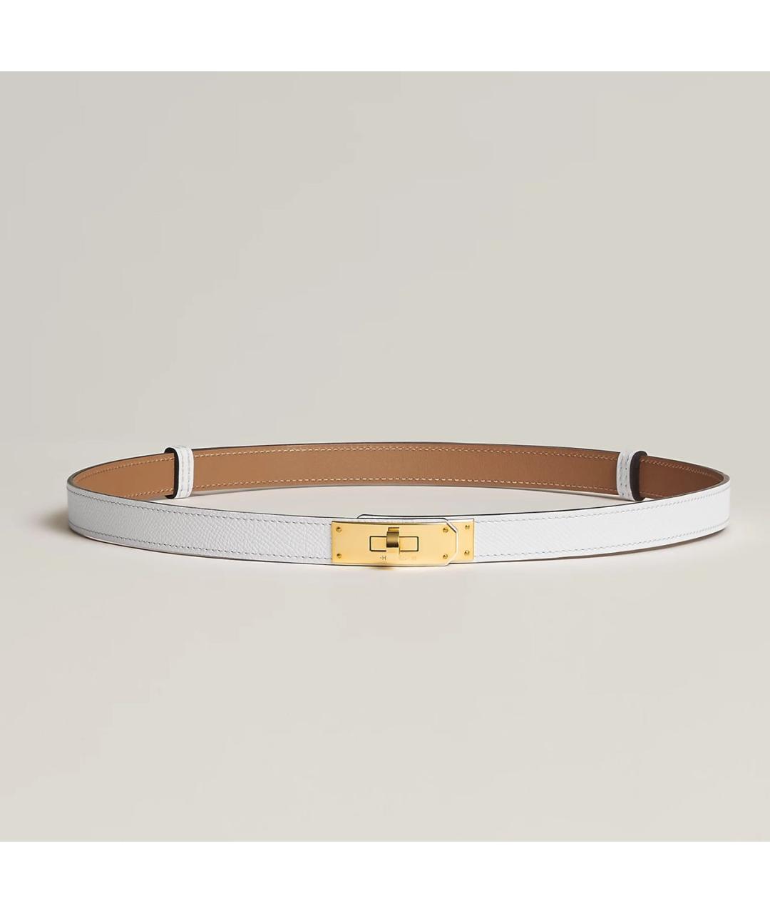 HERMES Белый кожаный ремень, фото 5