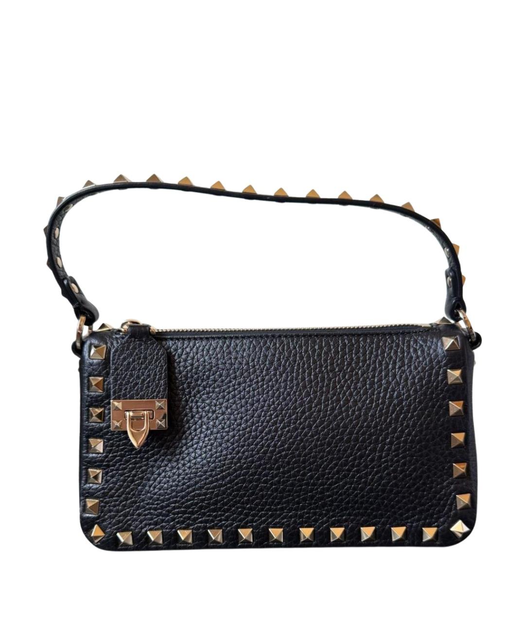 VALENTINO Черная кожаная сумка с короткими ручками, фото 1