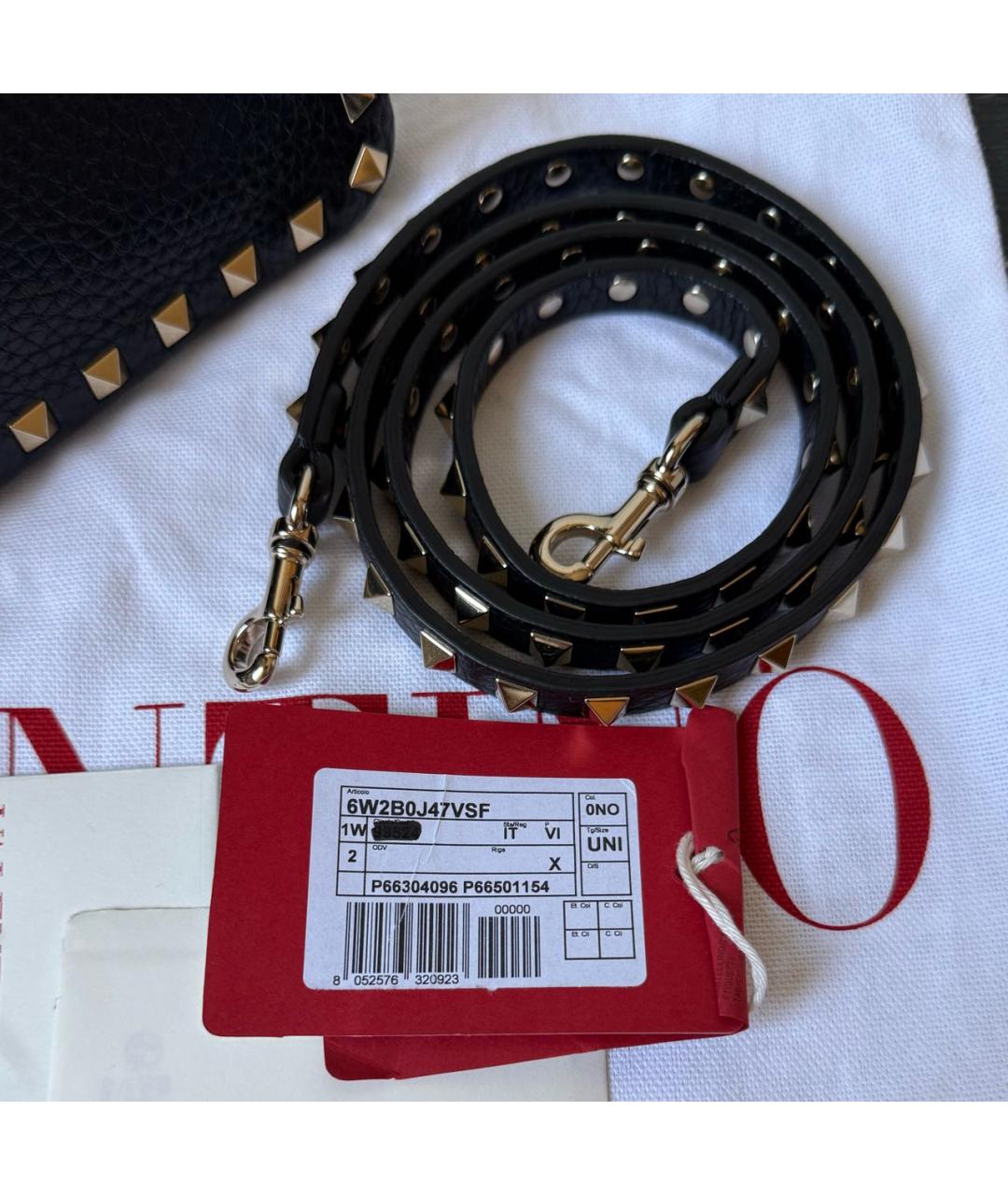 VALENTINO Черная кожаная сумка с короткими ручками, фото 6