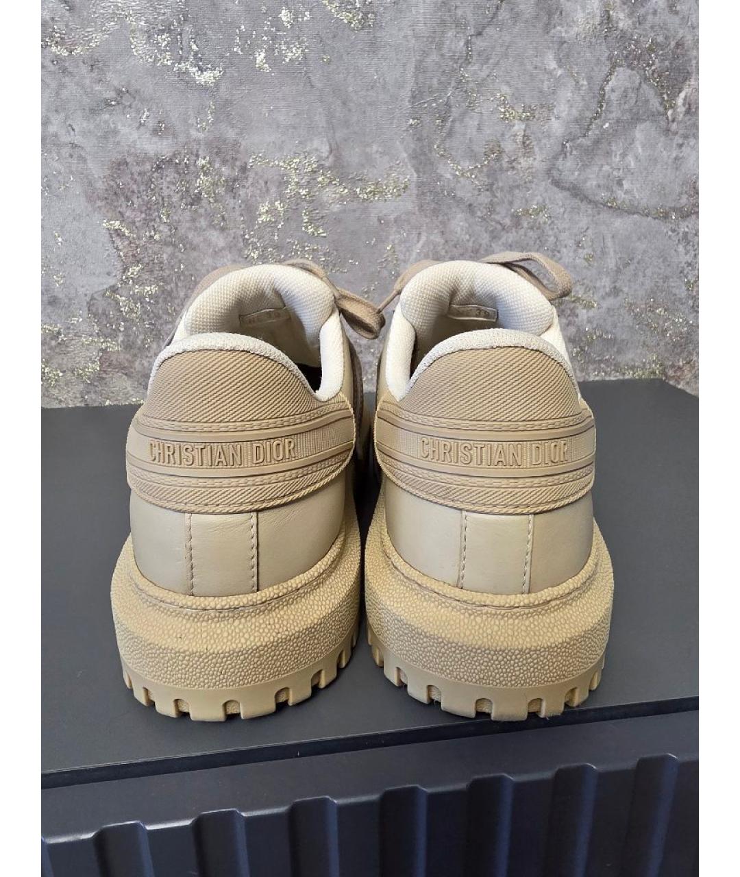 CHRISTIAN DIOR Бежевые кожаные кеды, фото 5