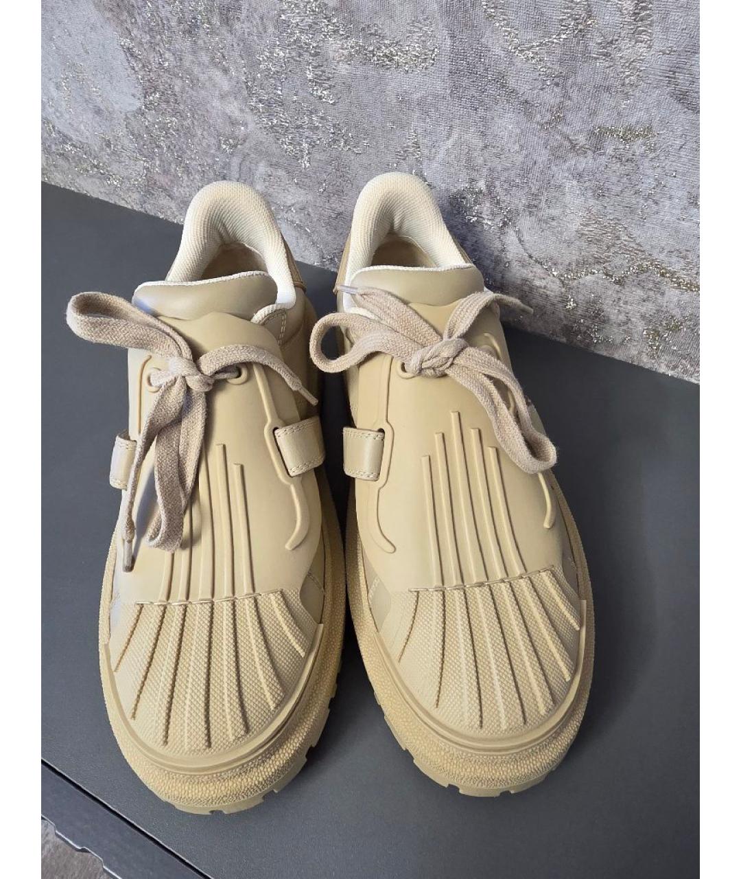 CHRISTIAN DIOR Бежевые кожаные кеды, фото 4