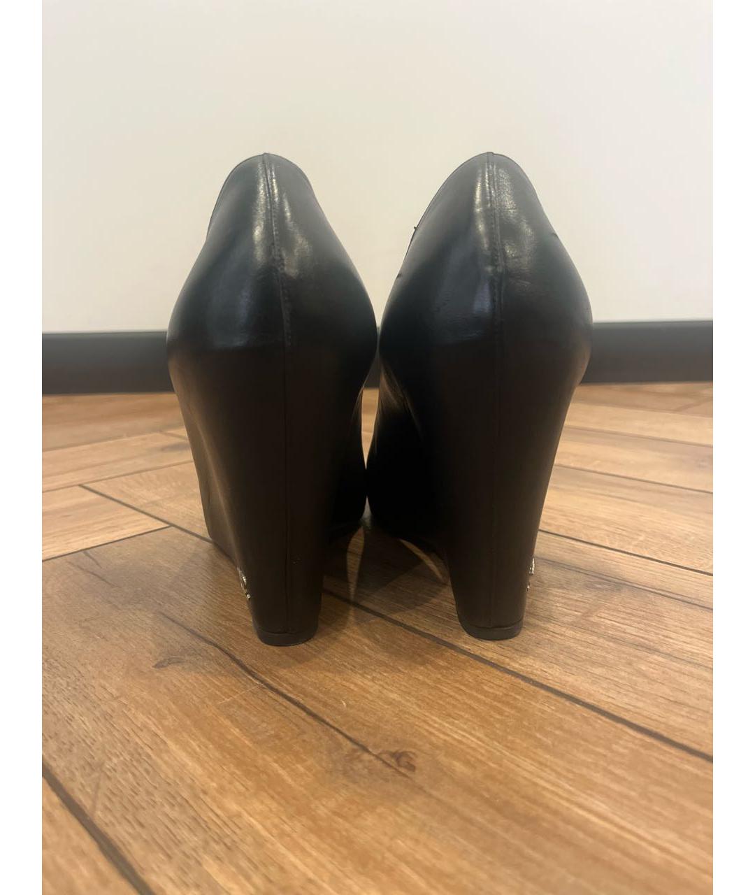 CHANEL Черные кожаные туфли, фото 4