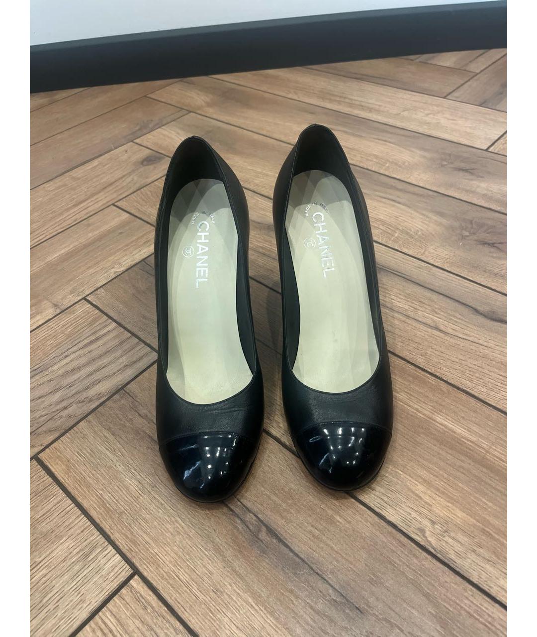 CHANEL Черные кожаные туфли, фото 2