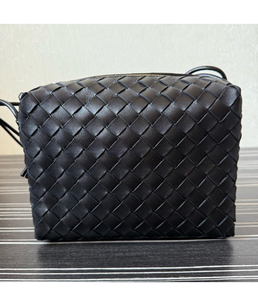 BOTTEGA VENETA Черная кожаная сумка через плечо, фото 9