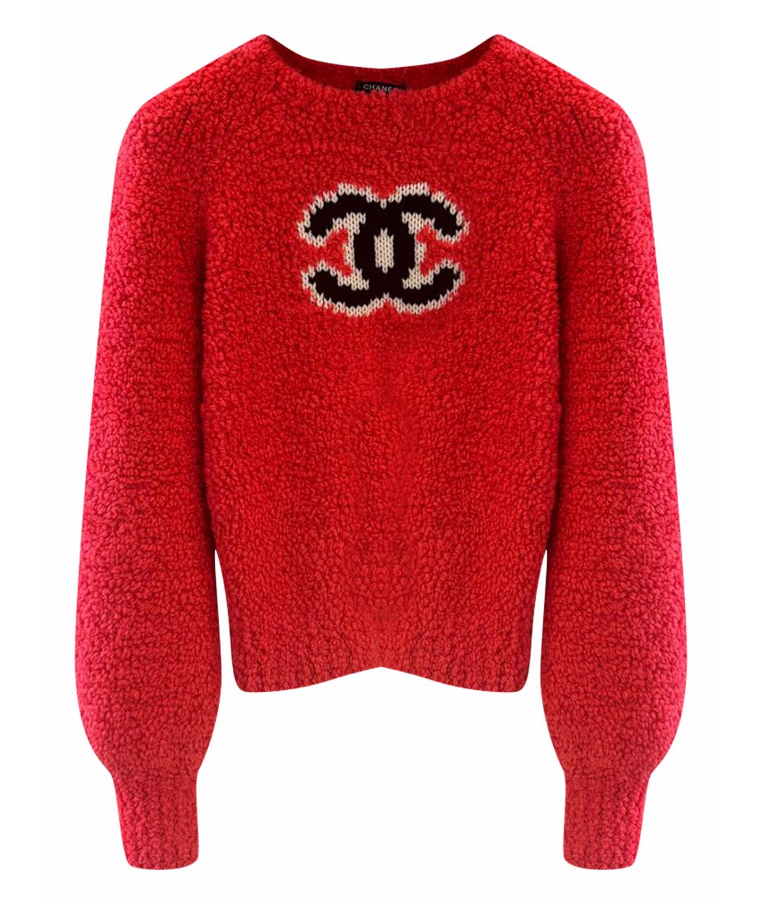 CHANEL Красный шерстяной джемпер / свитер, фото 1