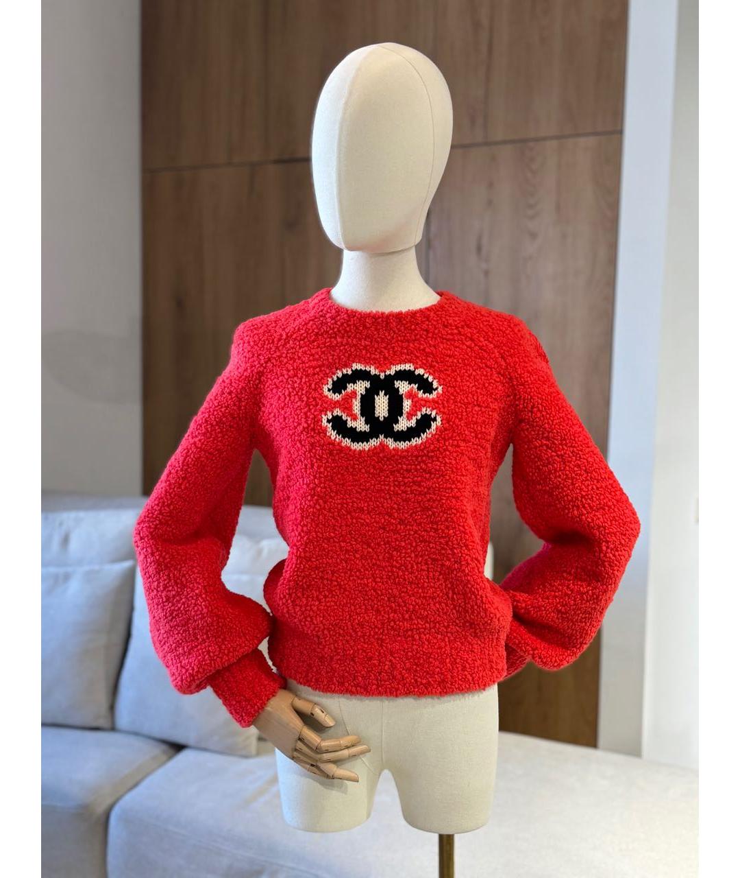CHANEL Красный шерстяной джемпер / свитер, фото 5
