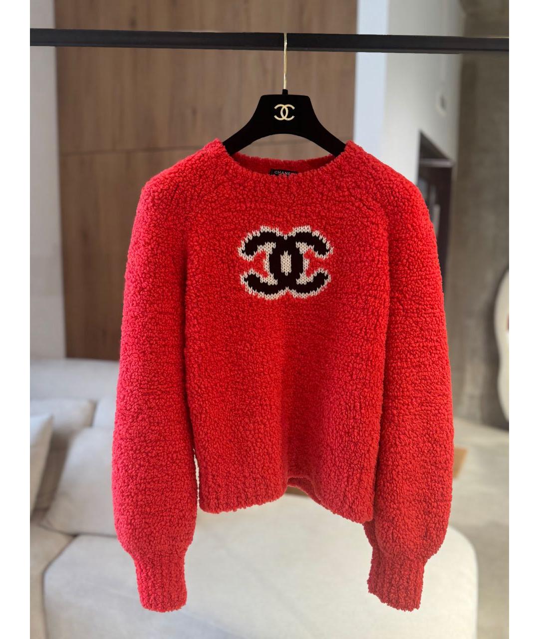 CHANEL Красный шерстяной джемпер / свитер, фото 6