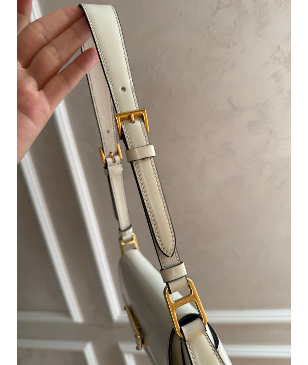 PRADA Белая кожаная сумка через плечо, фото 3