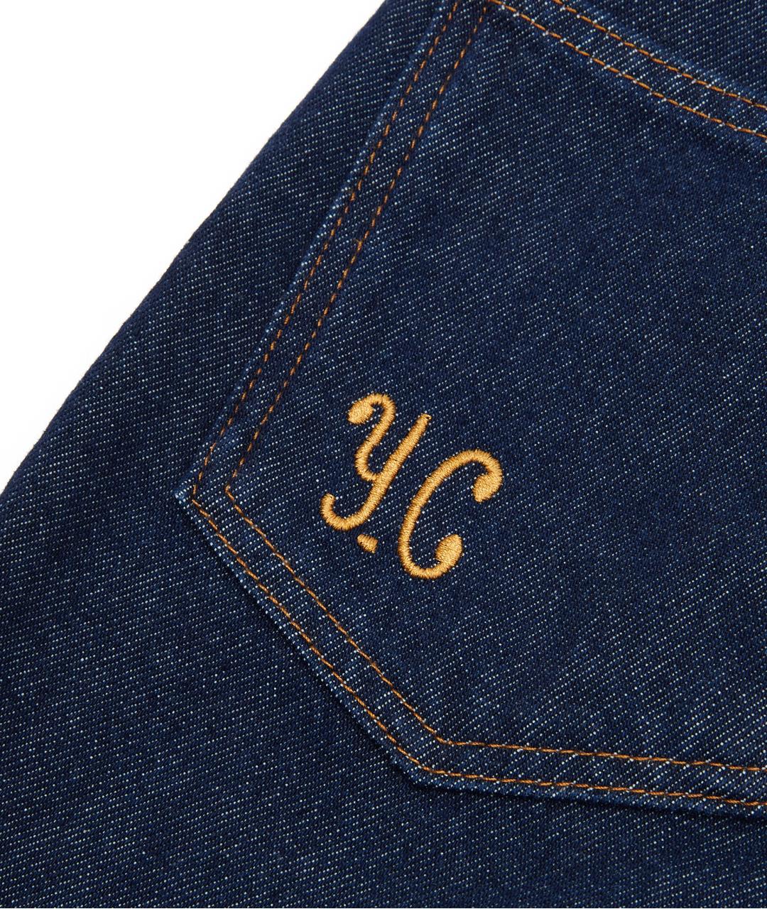 ULYANA SERGEENKO Темно-синие хлопковые прямые джинсы, фото 5