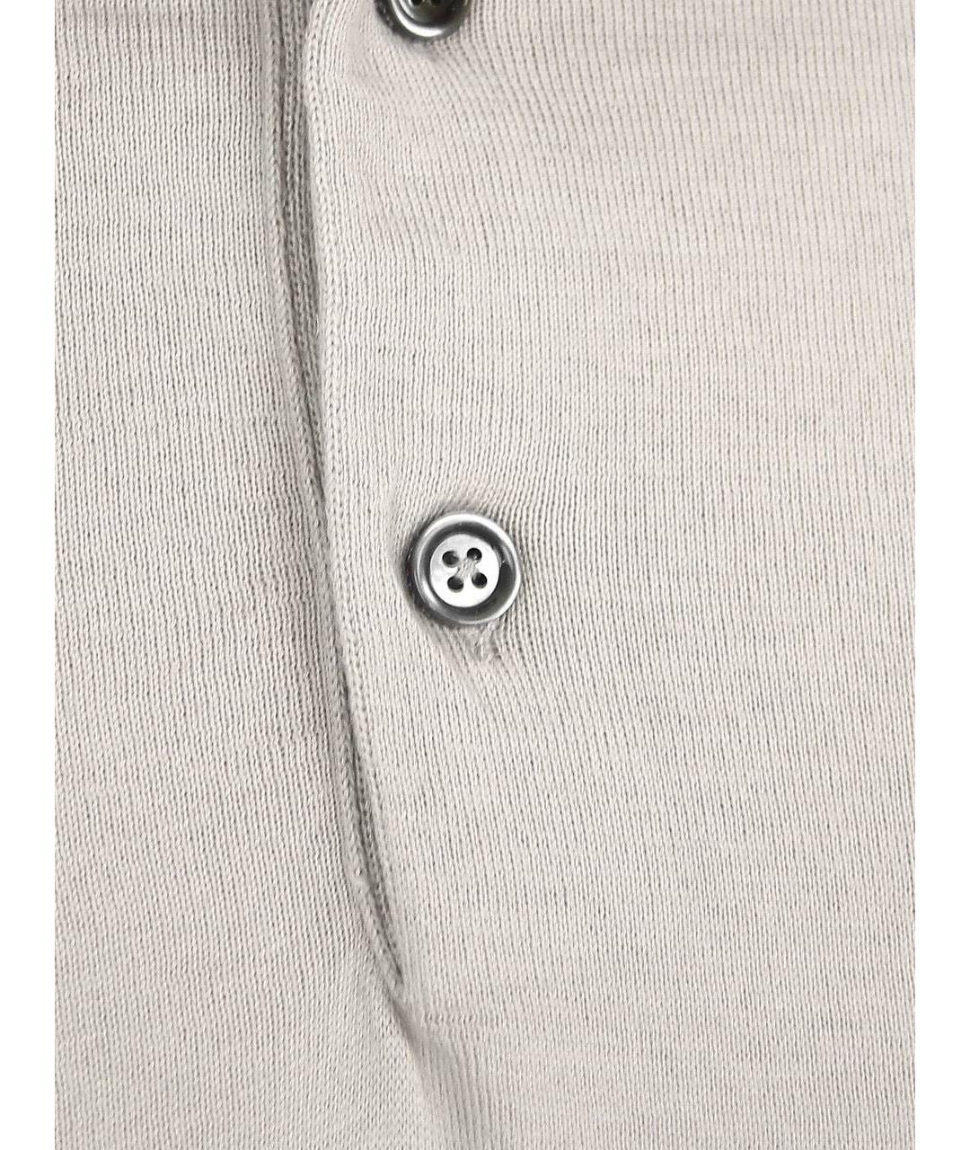 KITON Серое хлопковое поло с коротким рукавом, фото 6