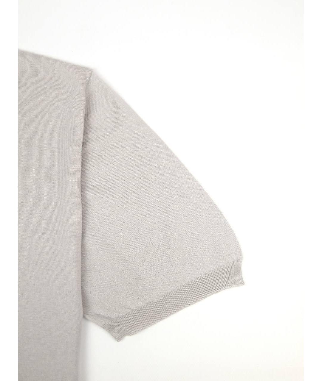 KITON Серое хлопковое поло с коротким рукавом, фото 5