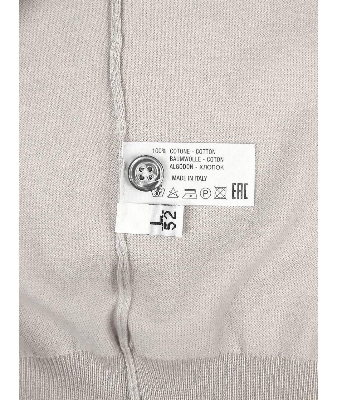 KITON Серое хлопковое поло с коротким рукавом, фото 4