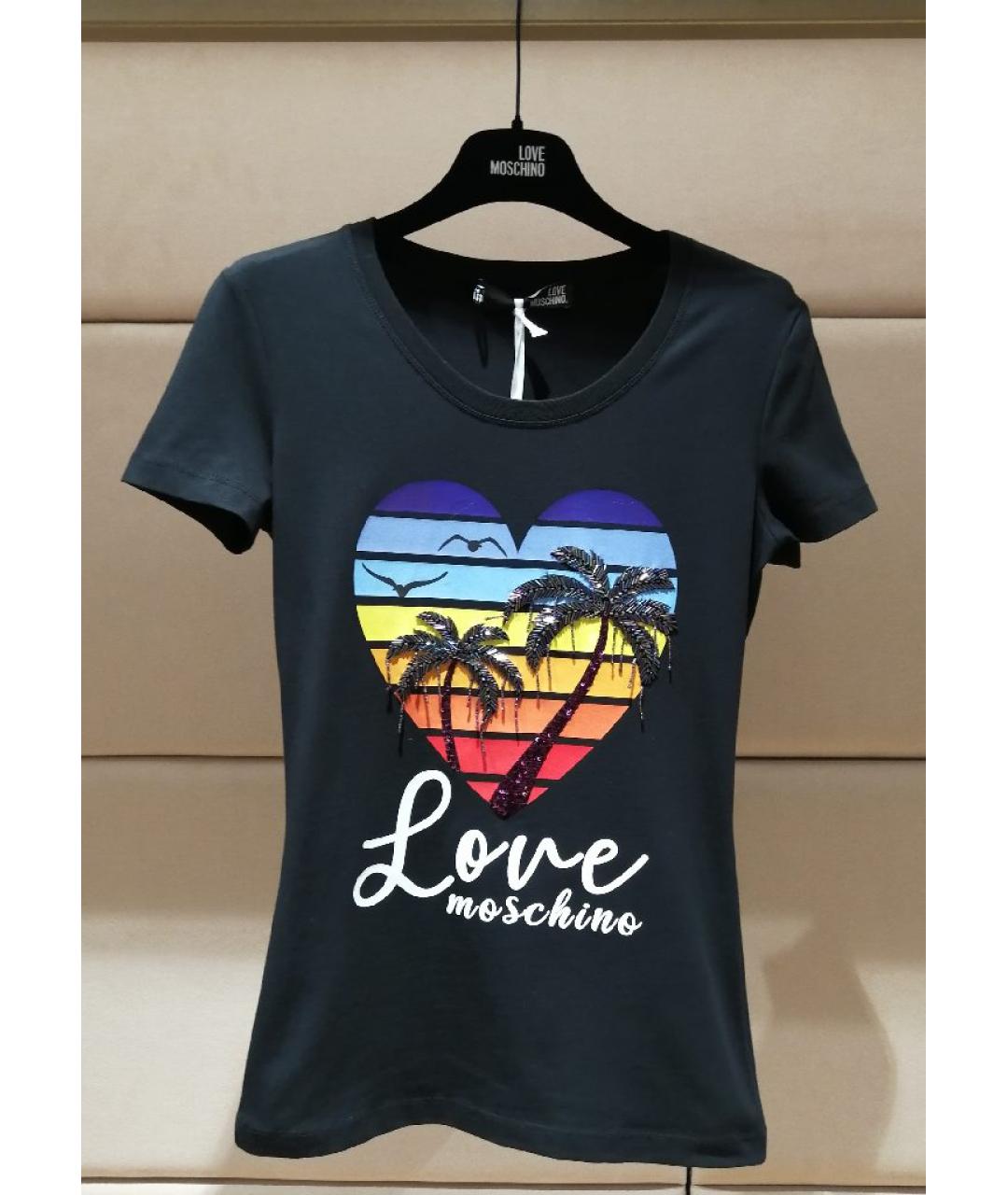 LOVE MOSCHINO Мульти хлопковая футболка, фото 3