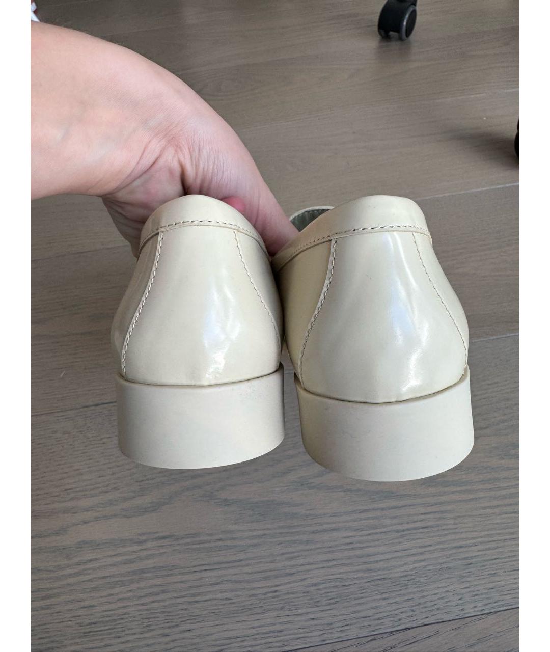 BOTTEGA VENETA Бежевые кожаные лоферы, фото 5