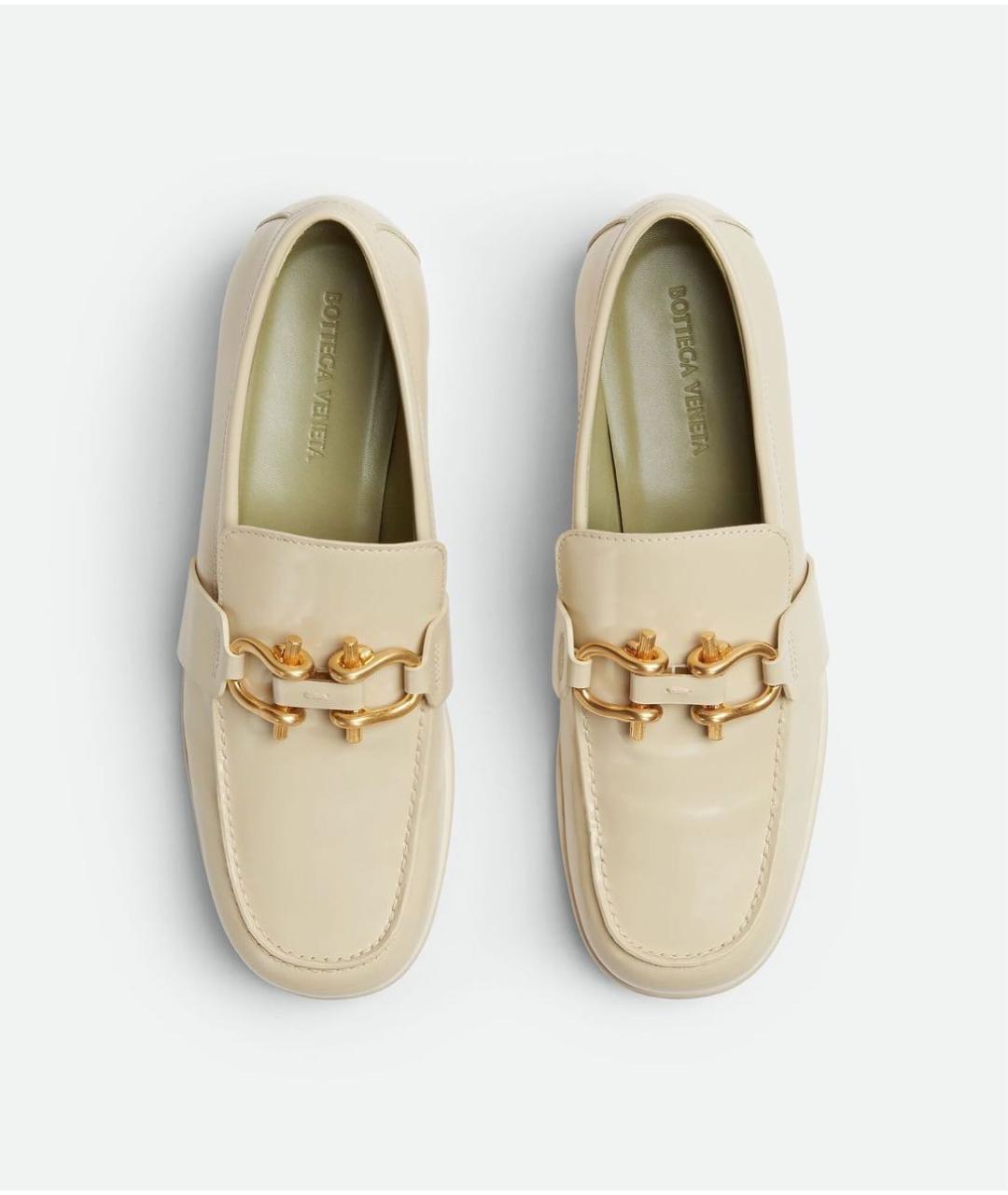 BOTTEGA VENETA Бежевые кожаные лоферы, фото 2