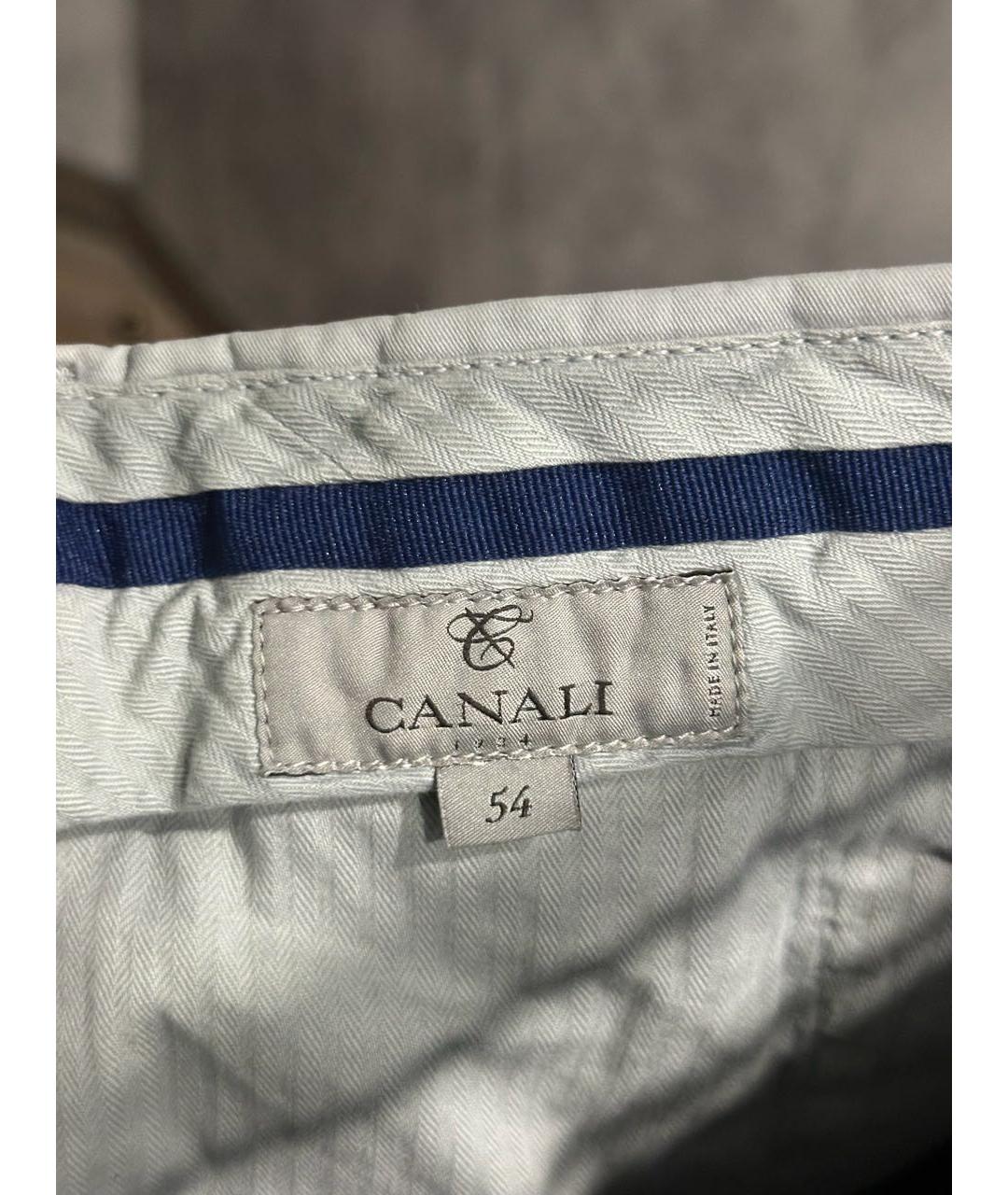 CANALI Серые хлопковые повседневные брюки, фото 5