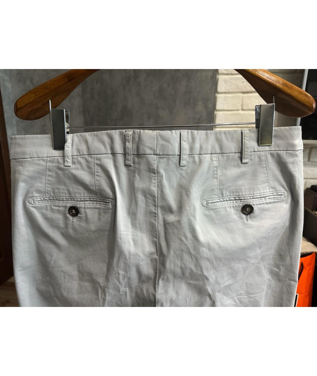 CANALI Серые хлопковые повседневные брюки, фото 4