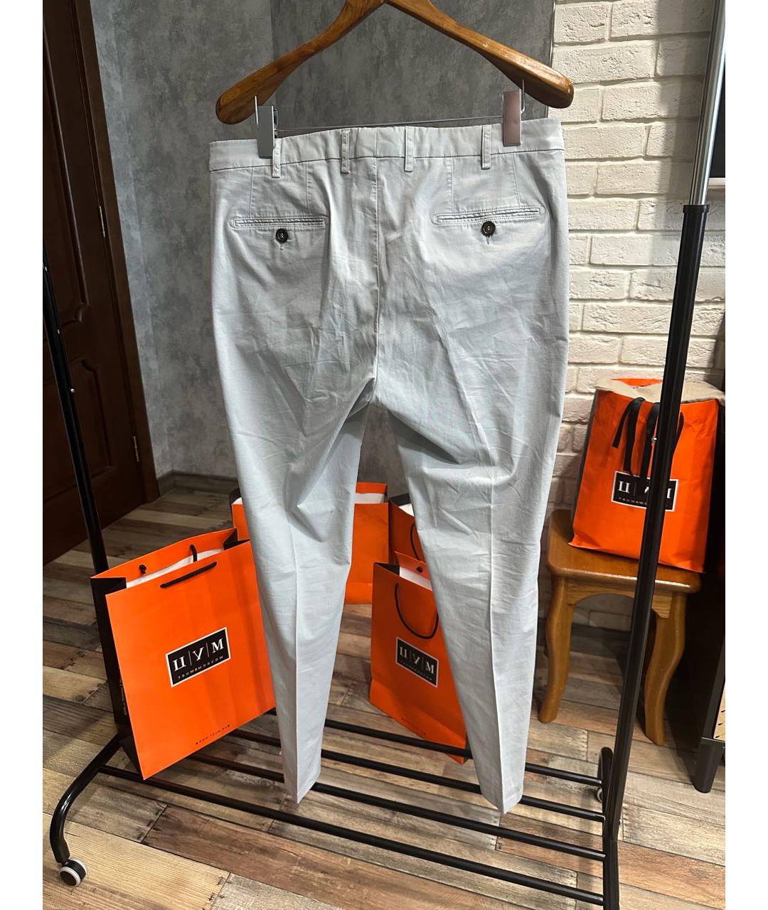 CANALI Серые хлопковые повседневные брюки, фото 2