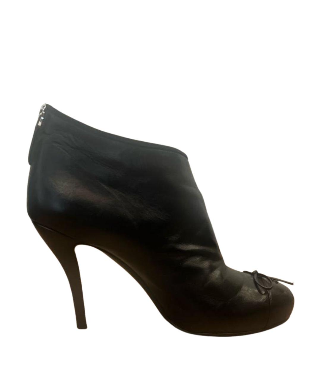 CHANEL Черные кожаные ботильоны, фото 1