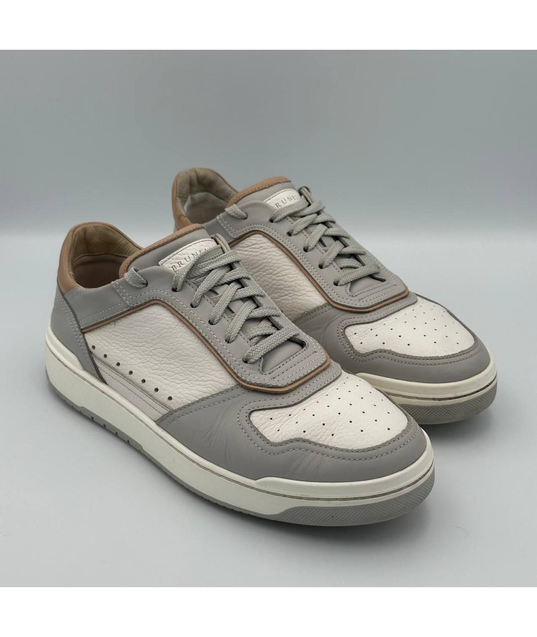 BRUNELLO CUCINELLI Серые низкие кроссовки / кеды, фото 2
