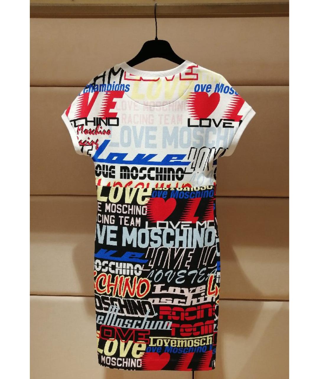 LOVE MOSCHINO Мульти хлопковое повседневное платье, фото 2