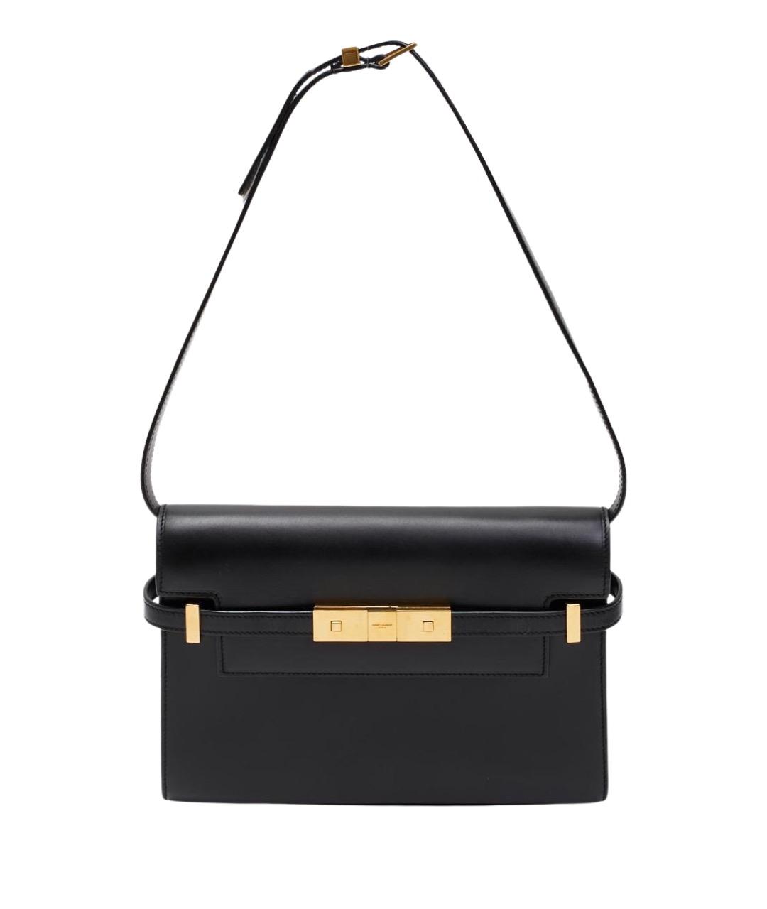SAINT LAURENT Черная кожаная сумка через плечо, фото 1