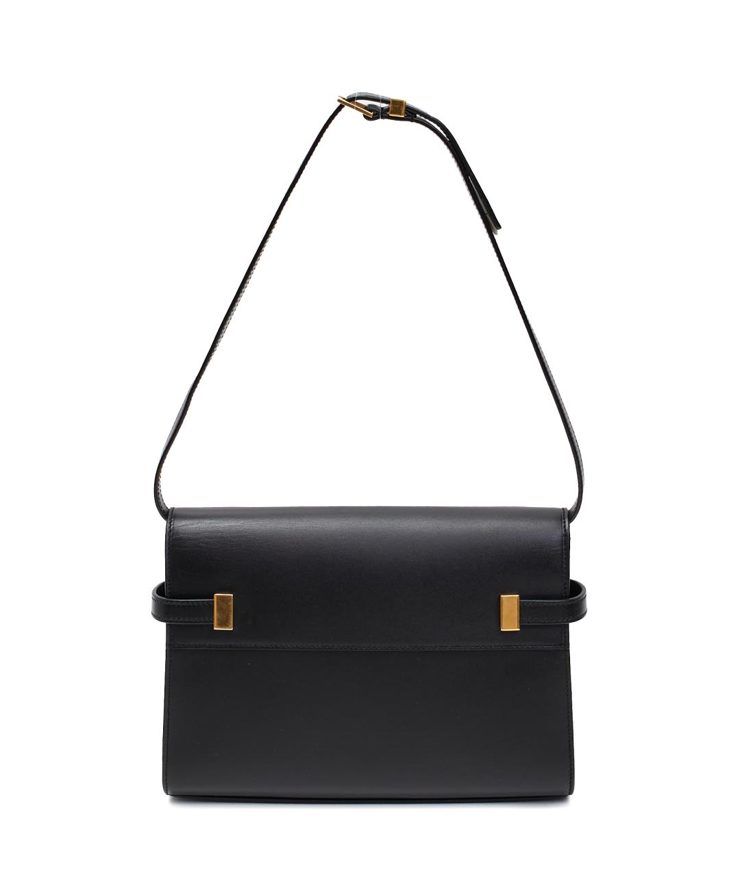 SAINT LAURENT Черная кожаная сумка через плечо, фото 3
