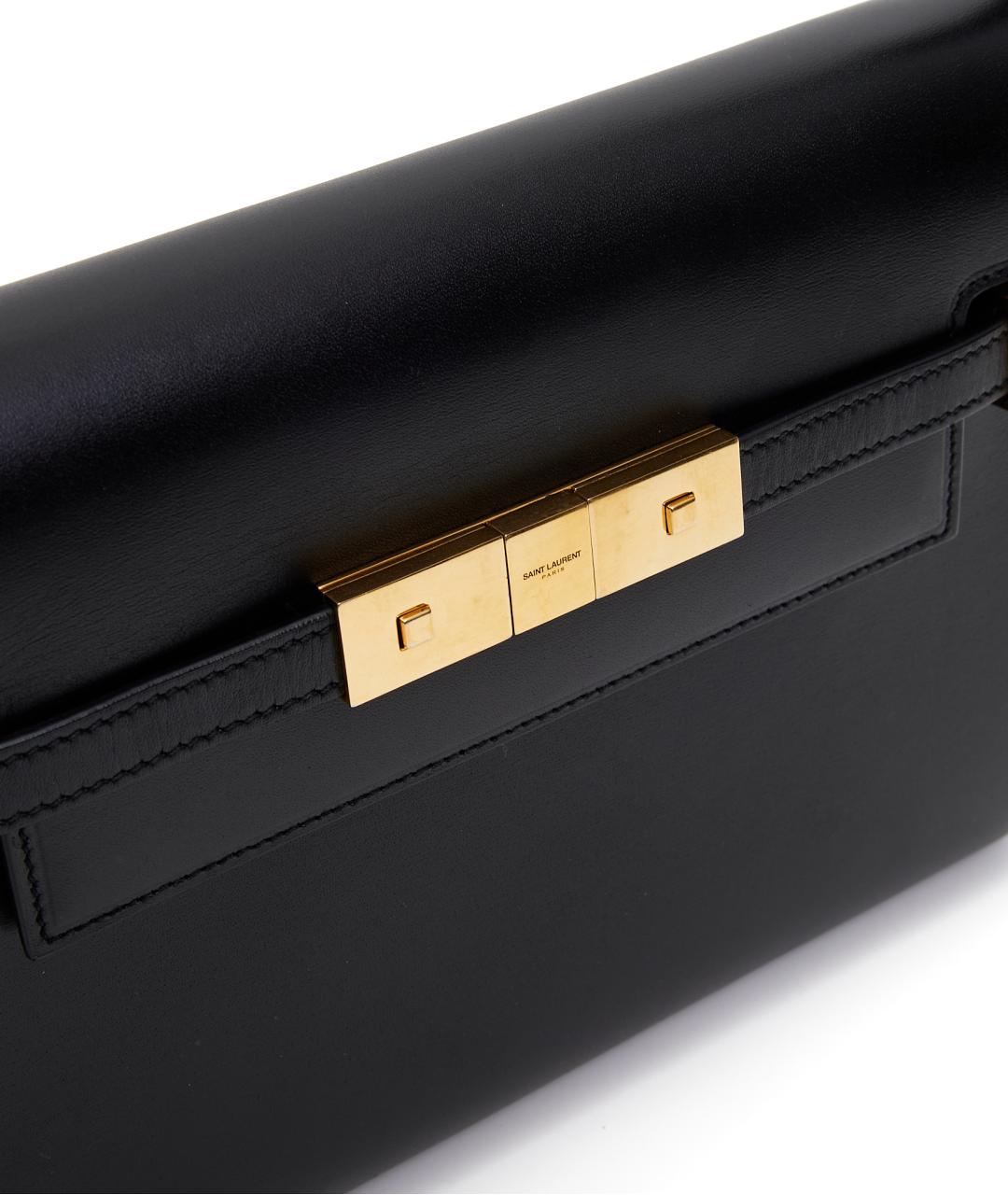 SAINT LAURENT Черная кожаная сумка через плечо, фото 4