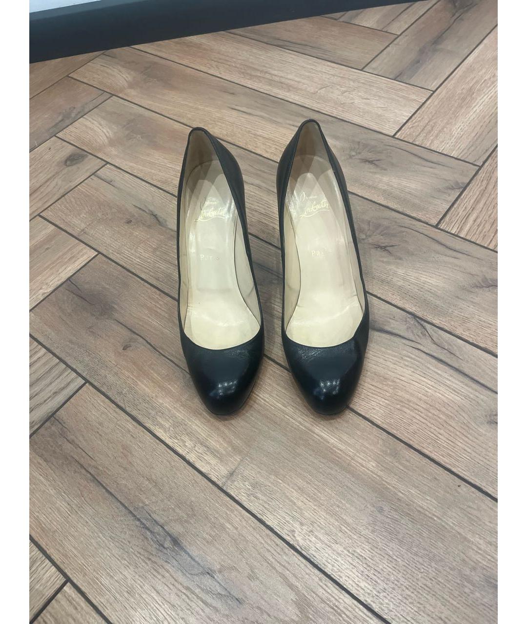 CHRISTIAN LOUBOUTIN Черные кожаные туфли, фото 2