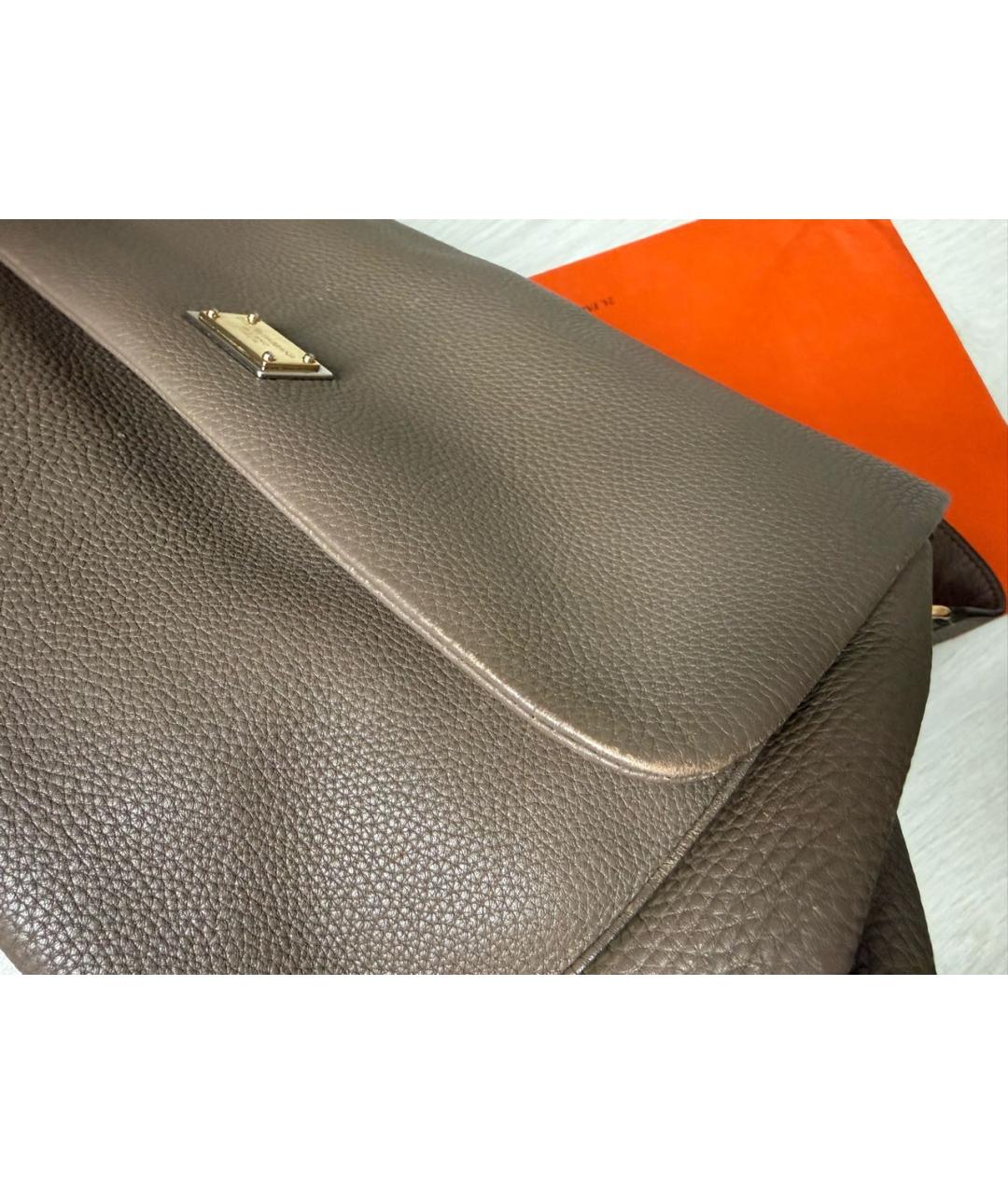 DOLCE&GABBANA Серая кожаная сумка с короткими ручками, фото 8