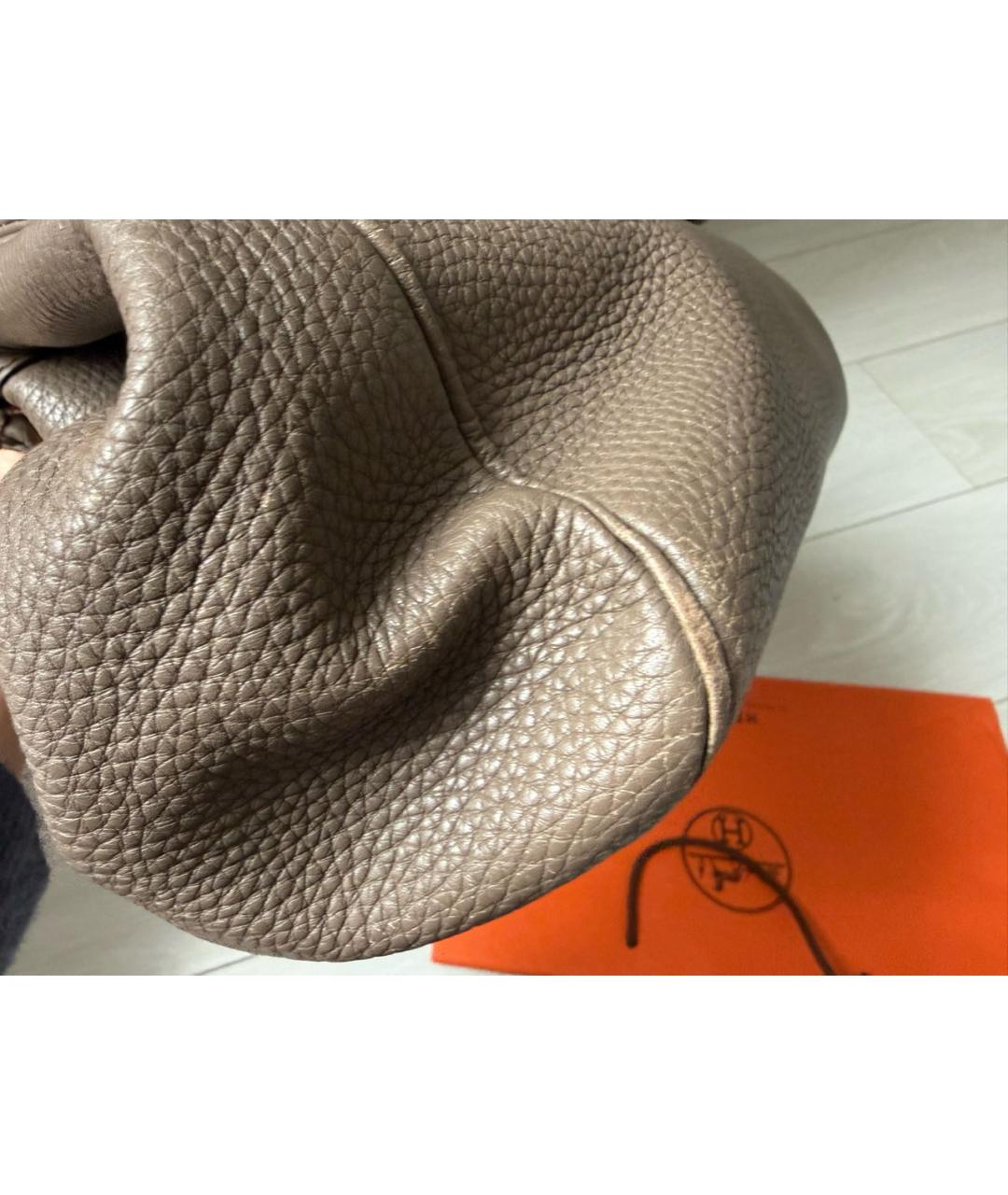 DOLCE&GABBANA Серая кожаная сумка с короткими ручками, фото 6