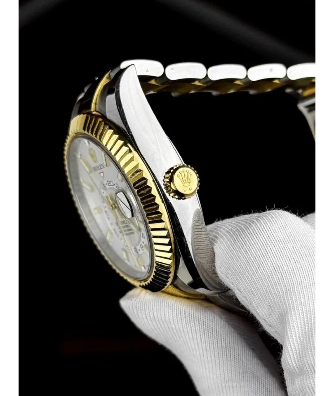 ROLEX Белые часы из желтого золота, фото 3