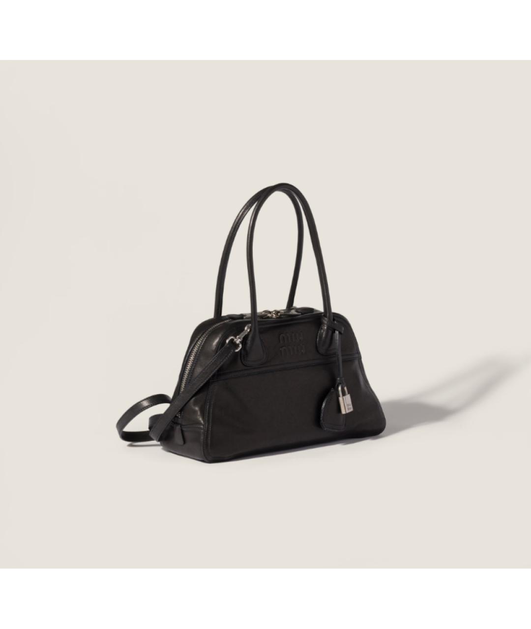 MIU MIU Черная кожаная сумка через плечо, фото 3