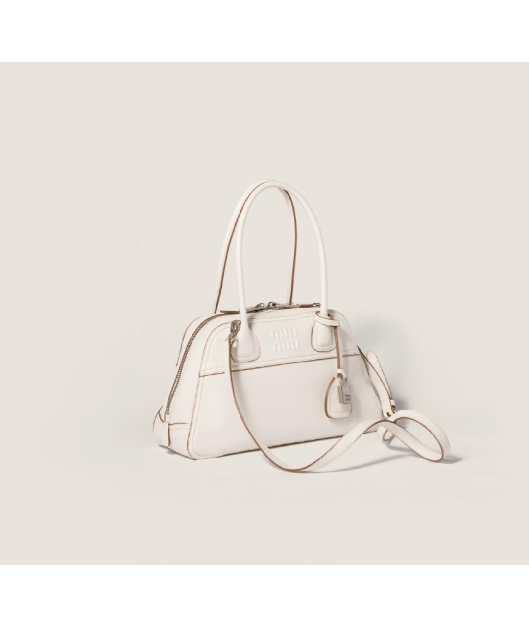 MIU MIU Белая кожаная сумка через плечо, фото 2