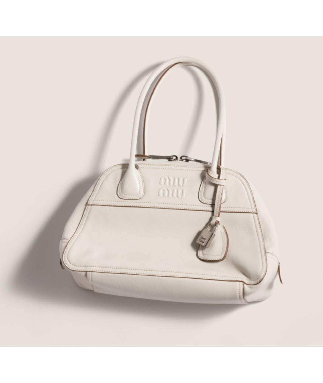 MIU MIU Белая кожаная сумка через плечо, фото 5