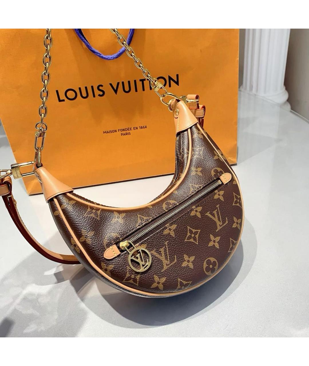 LOUIS VUITTON Коричневая сумка через плечо, фото 3