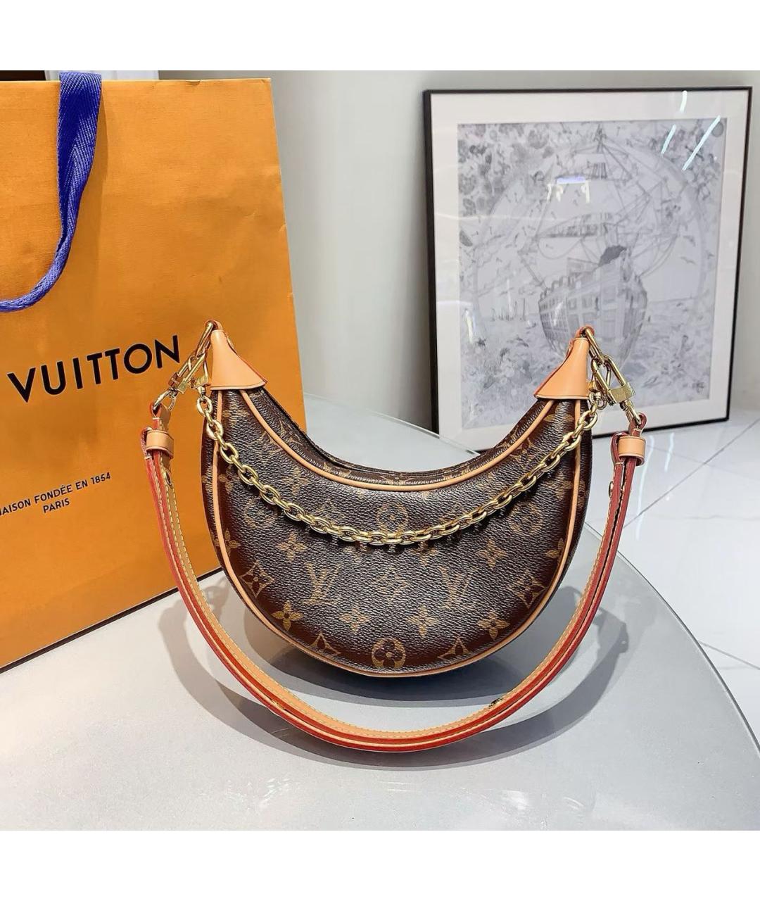 LOUIS VUITTON Коричневая сумка через плечо, фото 4