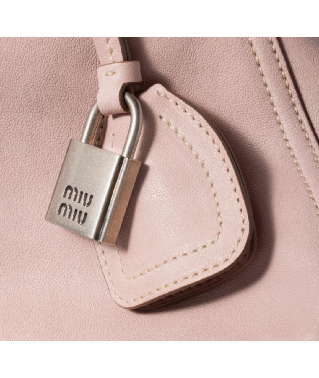 MIU MIU Розовая кожаная сумка через плечо, фото 5