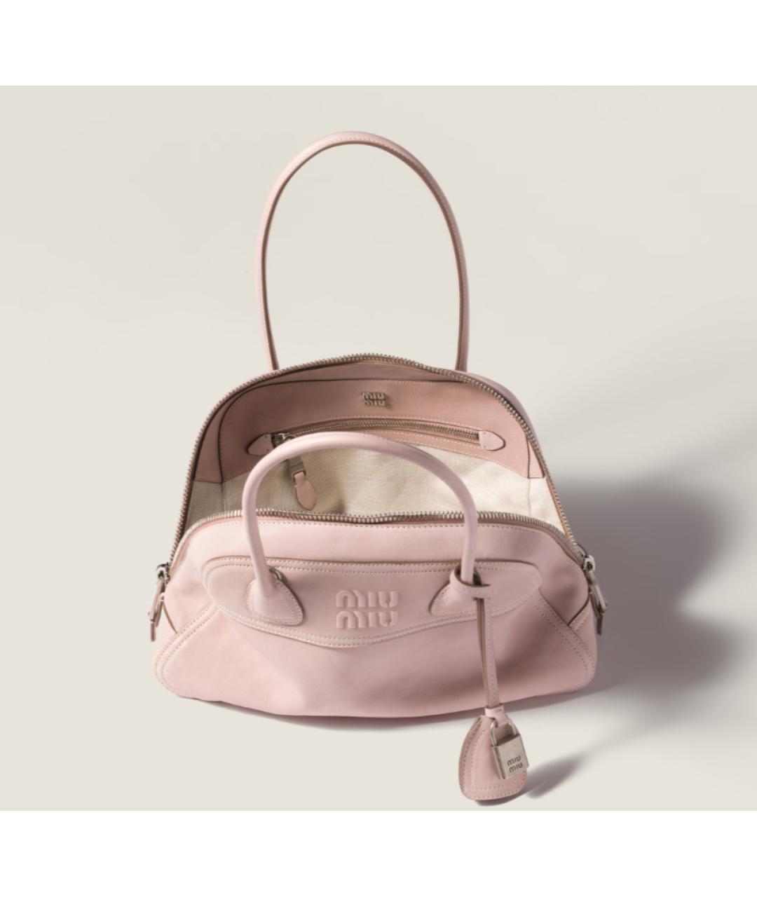 MIU MIU Розовая кожаная сумка через плечо, фото 4