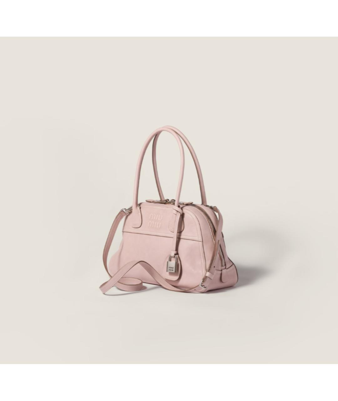 MIU MIU Розовая кожаная сумка через плечо, фото 2