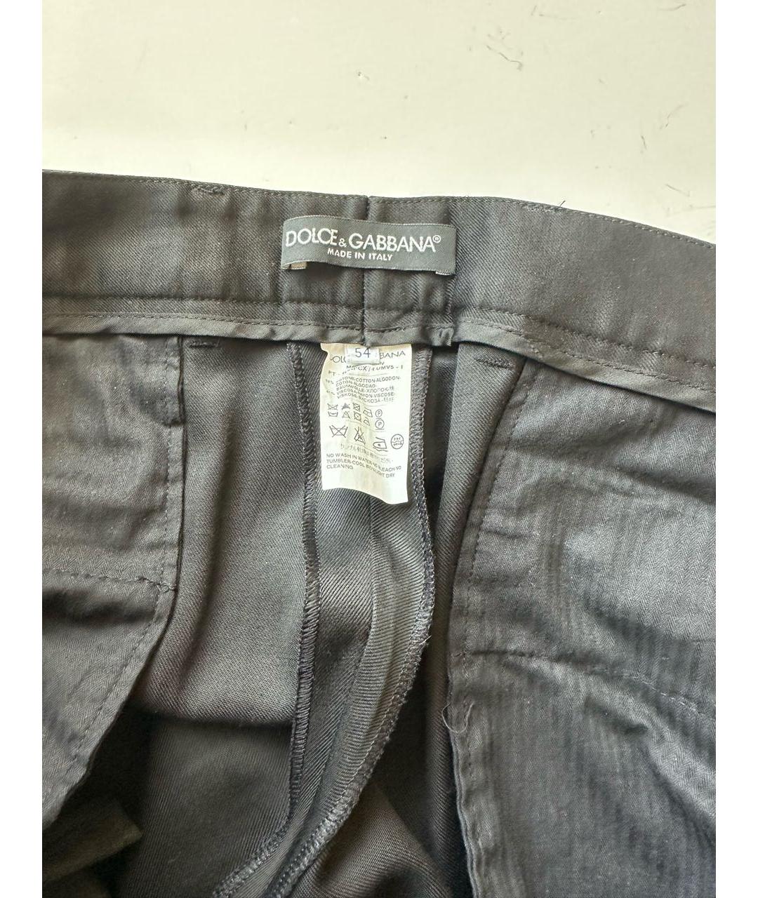DOLCE&GABBANA Черные хлопковые повседневные брюки, фото 5