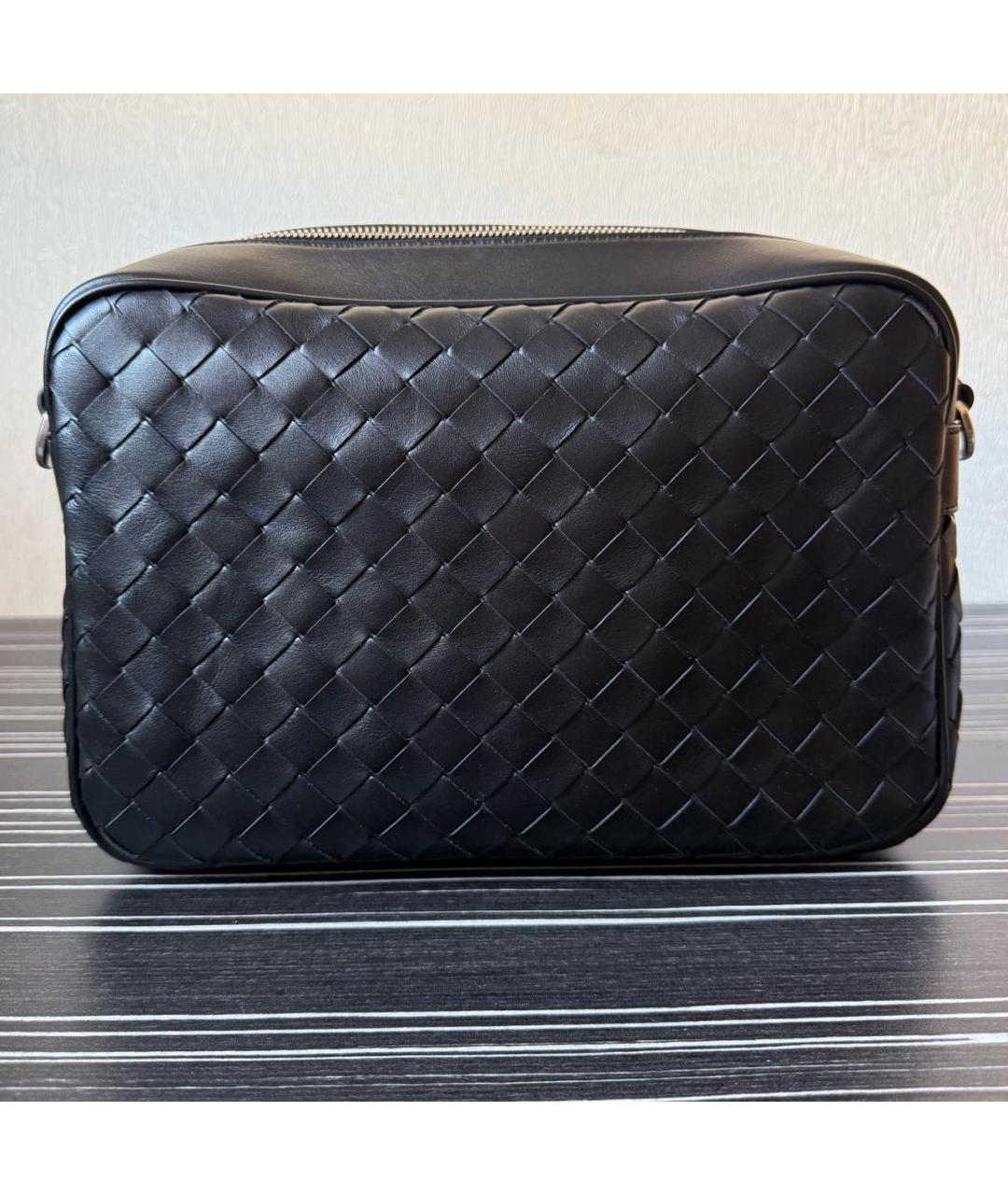 BOTTEGA VENETA Черная кожаная сумка через плечо, фото 3
