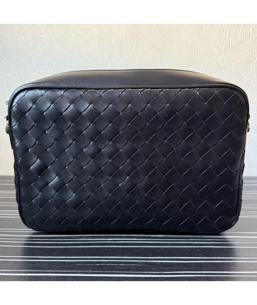 BOTTEGA VENETA Черная кожаная сумка через плечо, фото 7