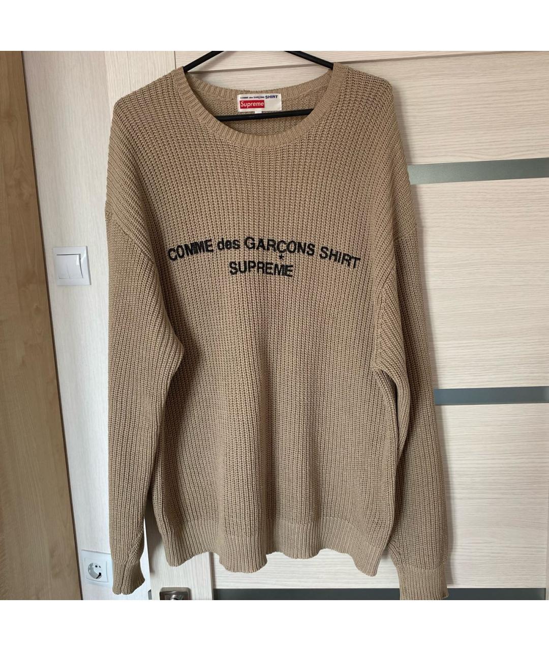 SUPREME Бежевый хлопковый джемпер / свитер, фото 9