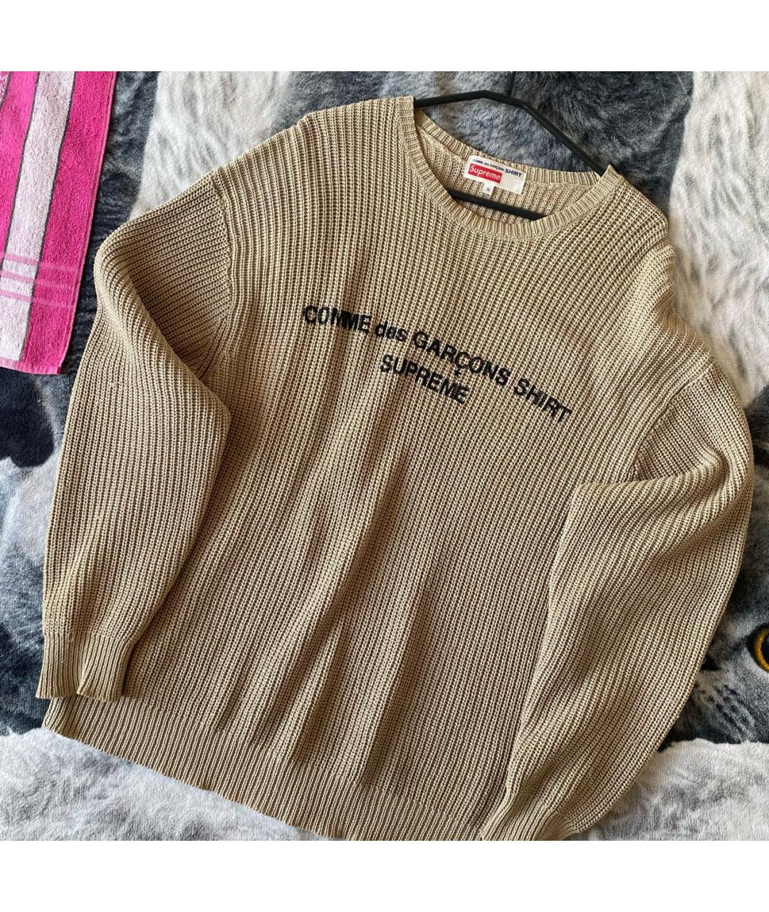 SUPREME Бежевый хлопковый джемпер / свитер, фото 3